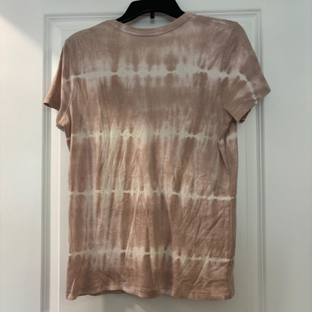 Universal Thread Tan and White Tie Dye V Neck T Shirt - Picture 6 of 6